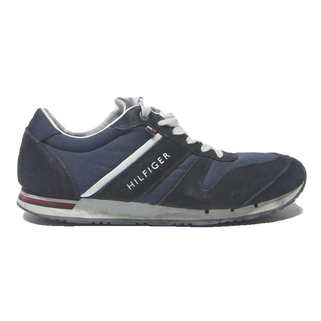 TOMMY HILFIGER Mens Lace-Up Trainers Blue Synthetic UK 6.5 Casual Footwear