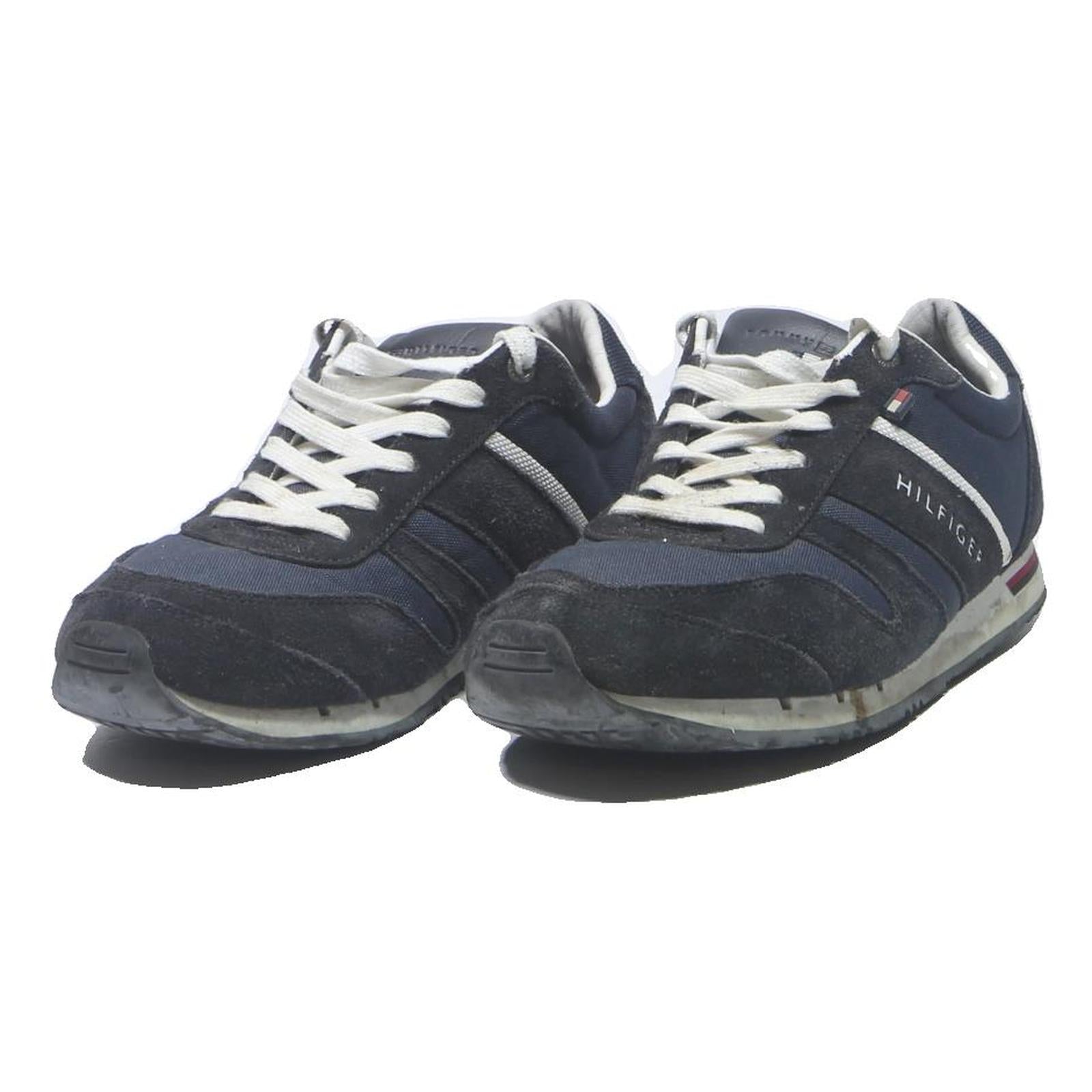TOMMY HILFIGER Mens Lace-Up Trainers Blue Synthetic UK 6.5 Casual Footwear