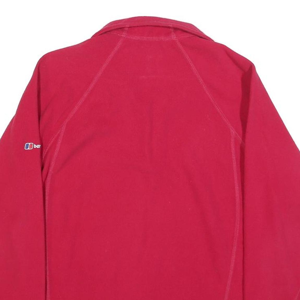 BERGHAUS Womens Red Plain Pullover Jumper 1/4 Zip Polyester M Outdoor Fleece