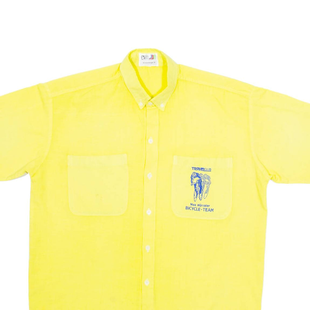 Travel Club Mens Plain Shirt Yellow M