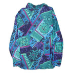 BOBBIE BROOKS Womens Blue & Purple Printed Shirt Long Sleeve Round Neck M Cotton