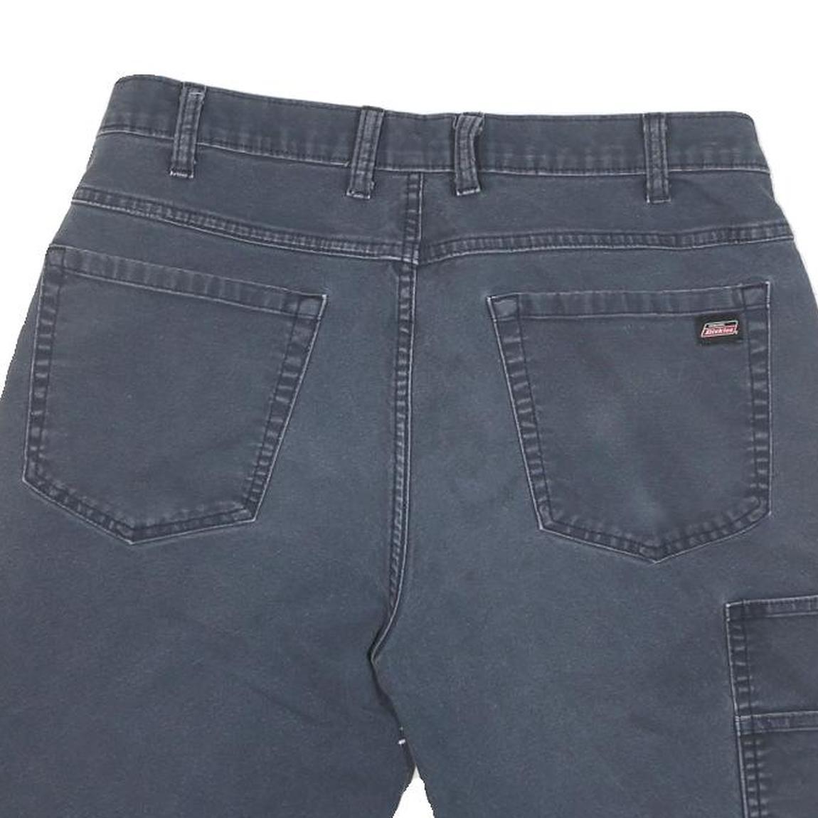 DICKIES Mens Shorts Blue Cargo Cotton Blend L W36 Workwear Relaxed Fit