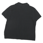 LAUREN RALPH LAUREN Mens Black Cotton Blend Polo Shirt XL V-Neck Embroidered