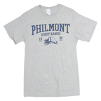 PORT & COMPANY Mens Grey Philmont Scout Ranch Graphic T-Shirt S Crew Neck Short
