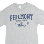 PORT & COMPANY Mens Grey Philmont Scout Ranch Graphic T-Shirt S Crew Neck Short