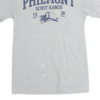 PORT & COMPANY Mens Grey Philmont Scout Ranch Graphic T-Shirt S Crew Neck Short