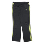 ADIDAS Womens Joggers Black & Neon Yellow Slim Tapered UK 18 W36 L32 Sportswear