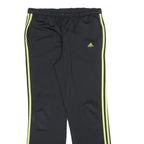 ADIDAS Womens Joggers Black & Neon Yellow Slim Tapered UK 18 W36 L32 Sportswear