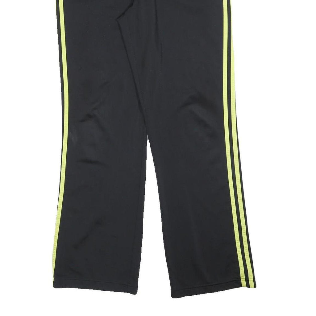 ADIDAS Womens Joggers Black & Neon Yellow Slim Tapered UK 18 W36 L32 Sportswear