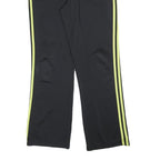 ADIDAS Womens Joggers Black & Neon Yellow Slim Tapered UK 18 W36 L32 Sportswear