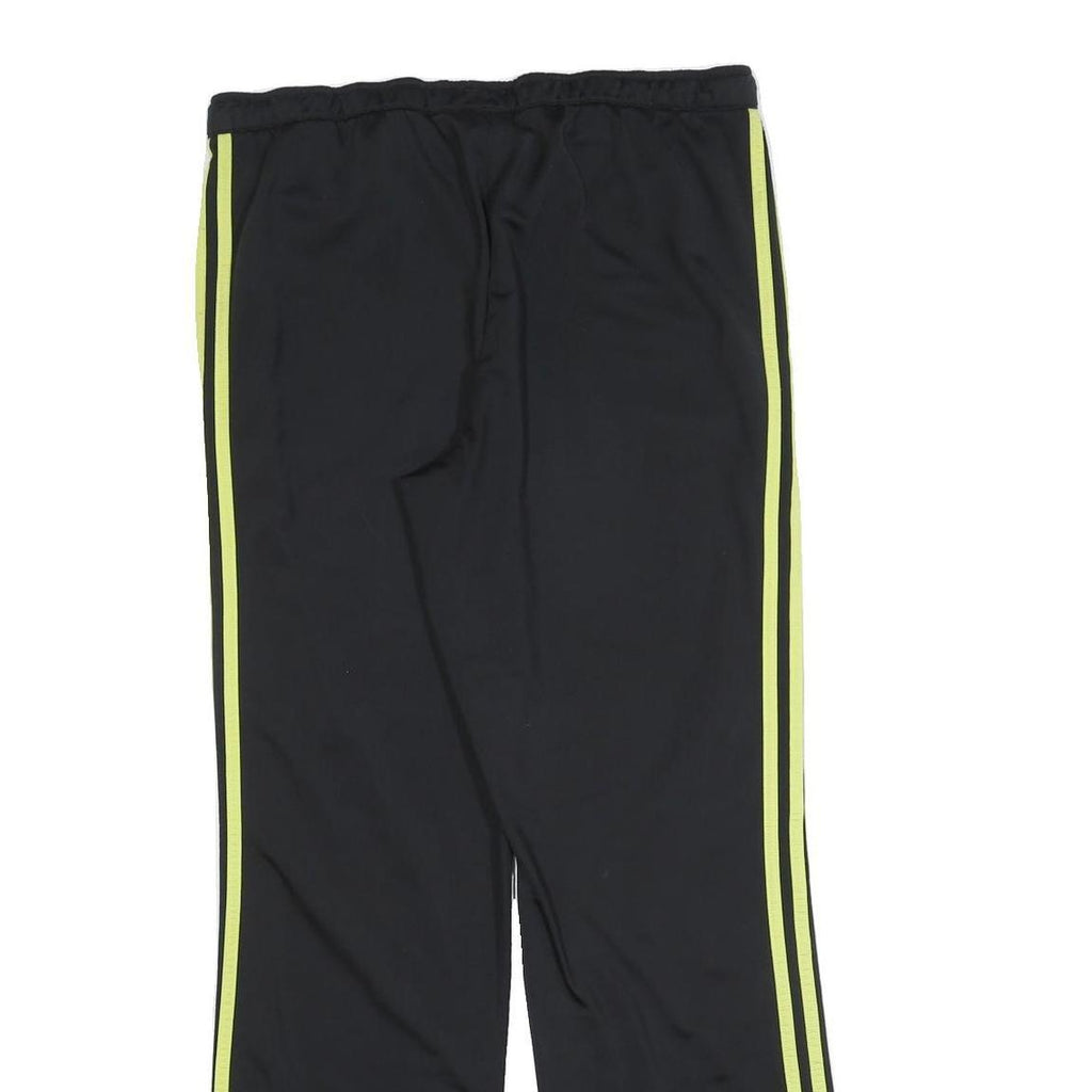 ADIDAS Womens Joggers Black & Neon Yellow Slim Tapered UK 18 W36 L32 Sportswear