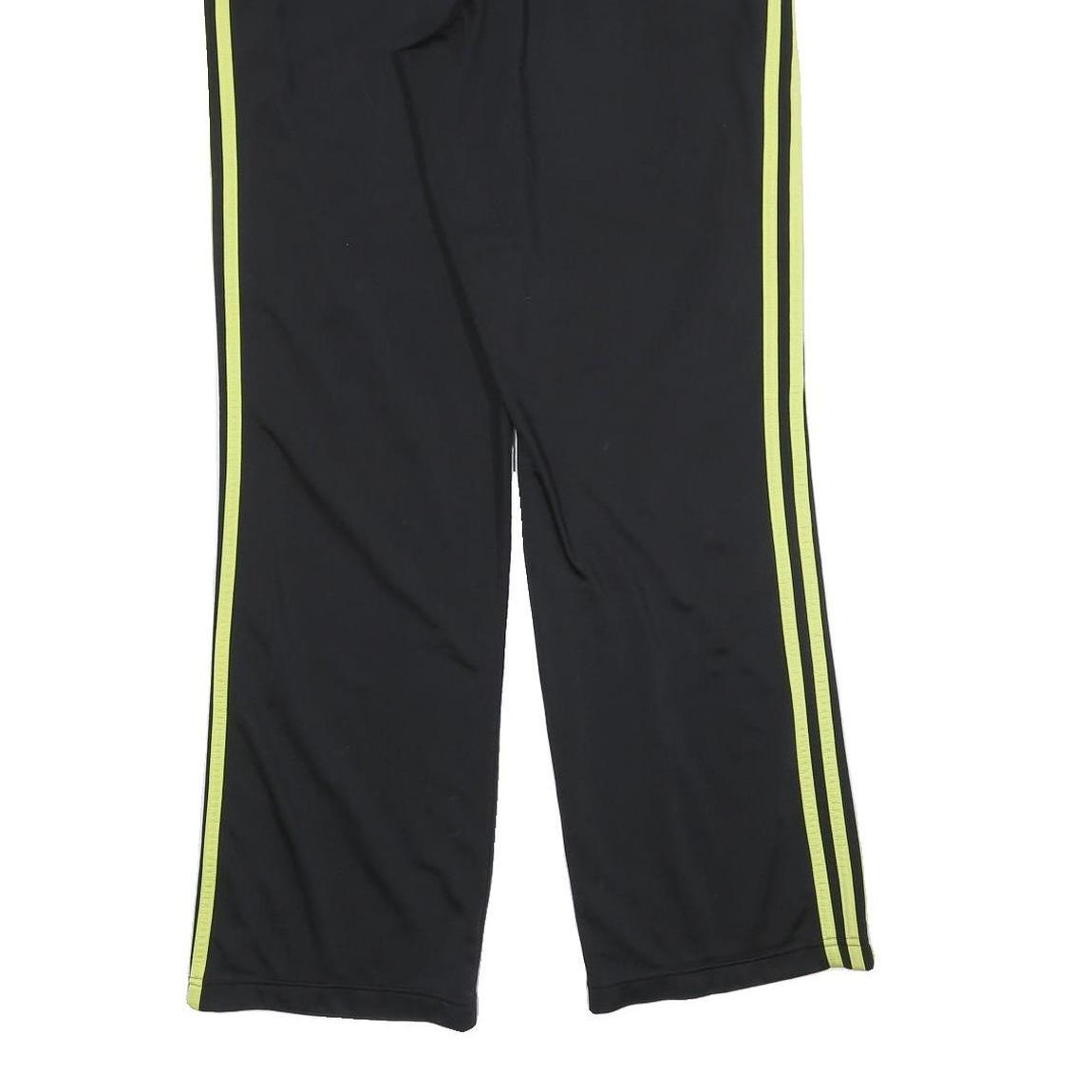 ADIDAS Womens Joggers Black & Neon Yellow Slim Tapered UK 18 W36 L32 Sportswear