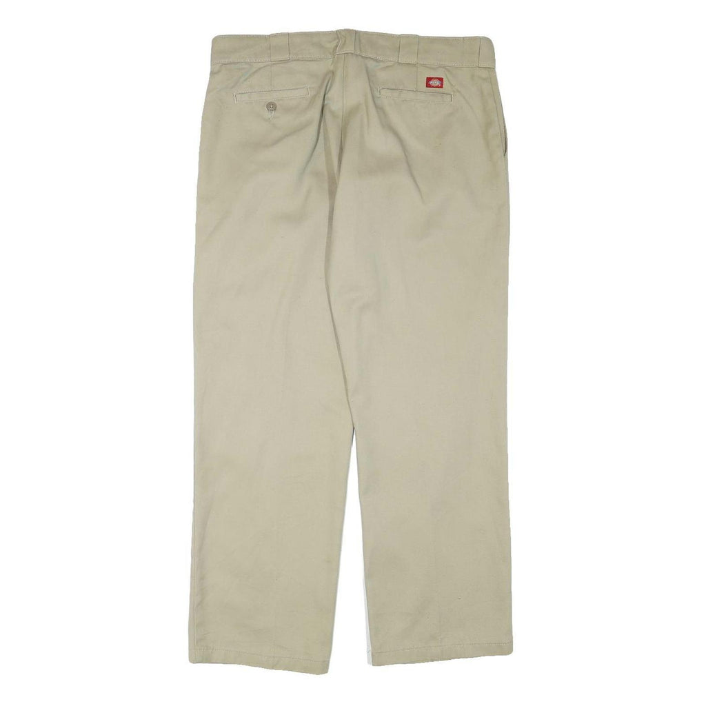 DICKIES Womens Regular Beige Cotton Blend Trousers W36 L31 Classic Zip