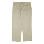 DICKIES Womens Regular Beige Cotton Blend Trousers W36 L31 Classic Zip