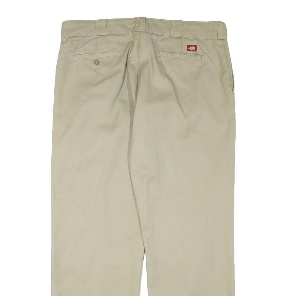 DICKIES Womens Regular Beige Cotton Blend Trousers W36 L31 Classic Zip