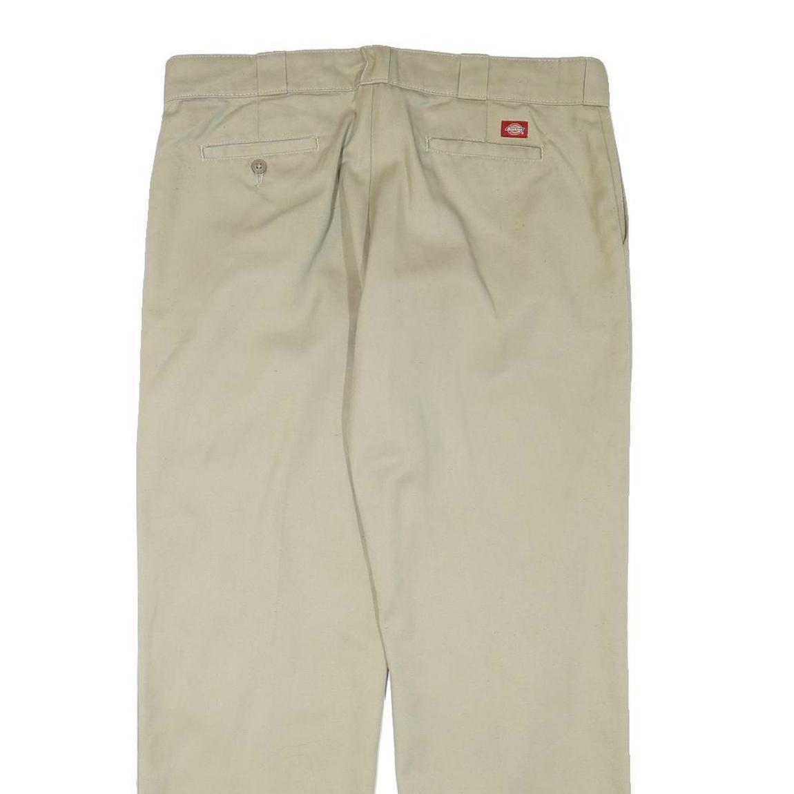 DICKIES Womens Regular Beige Cotton Blend Trousers W36 L31 Classic Zip