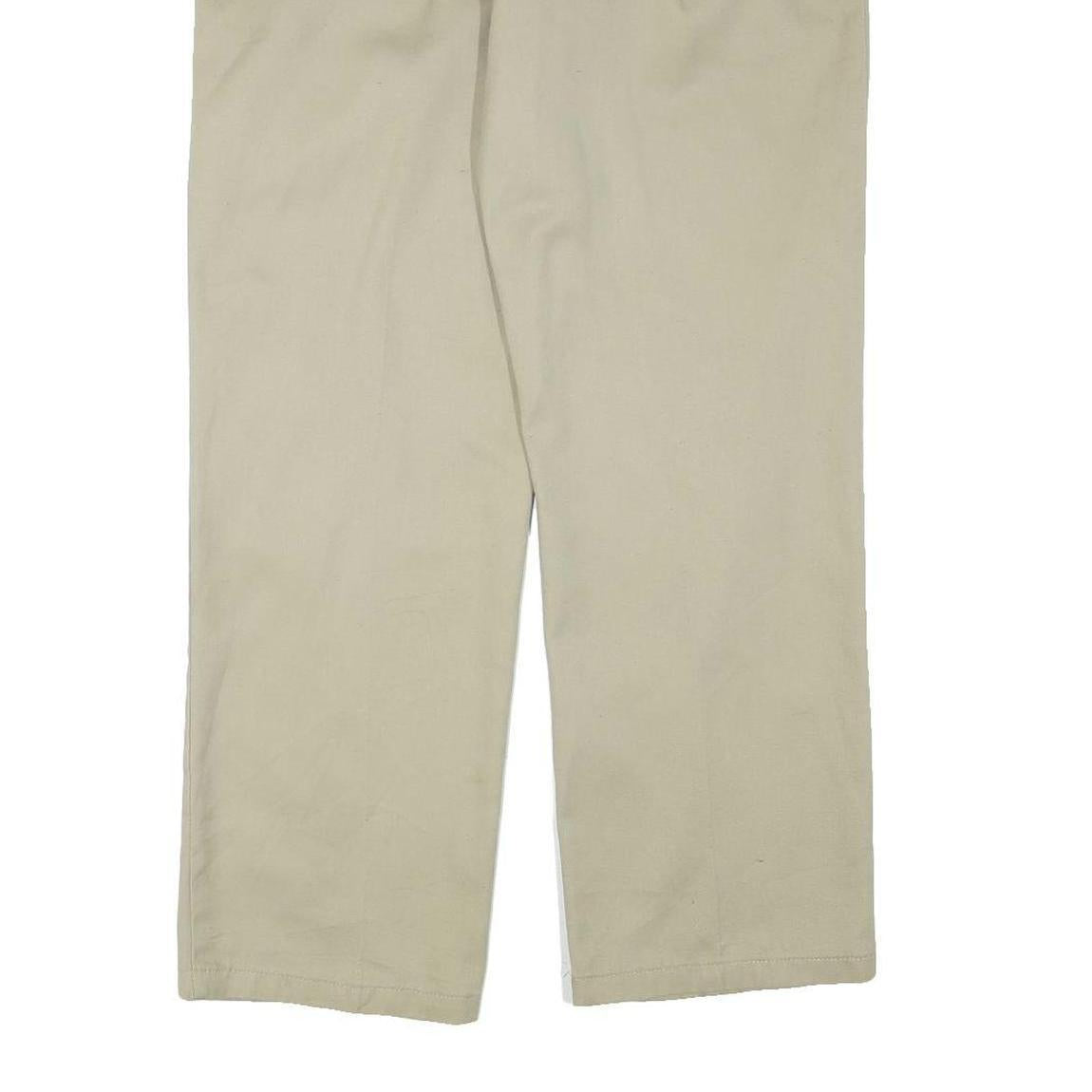 DICKIES Womens Regular Beige Cotton Blend Trousers W36 L31 Classic Zip