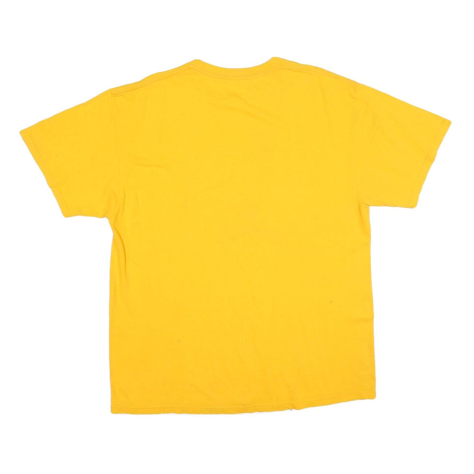 NBA Mens Yellow Golden State Warriors Basketball Graphic T-Shirt XL Crew Neck