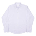 MARKS & SPENCER Mens Blue Check Shirt L Cotton Blend Regular Fit Button Collar