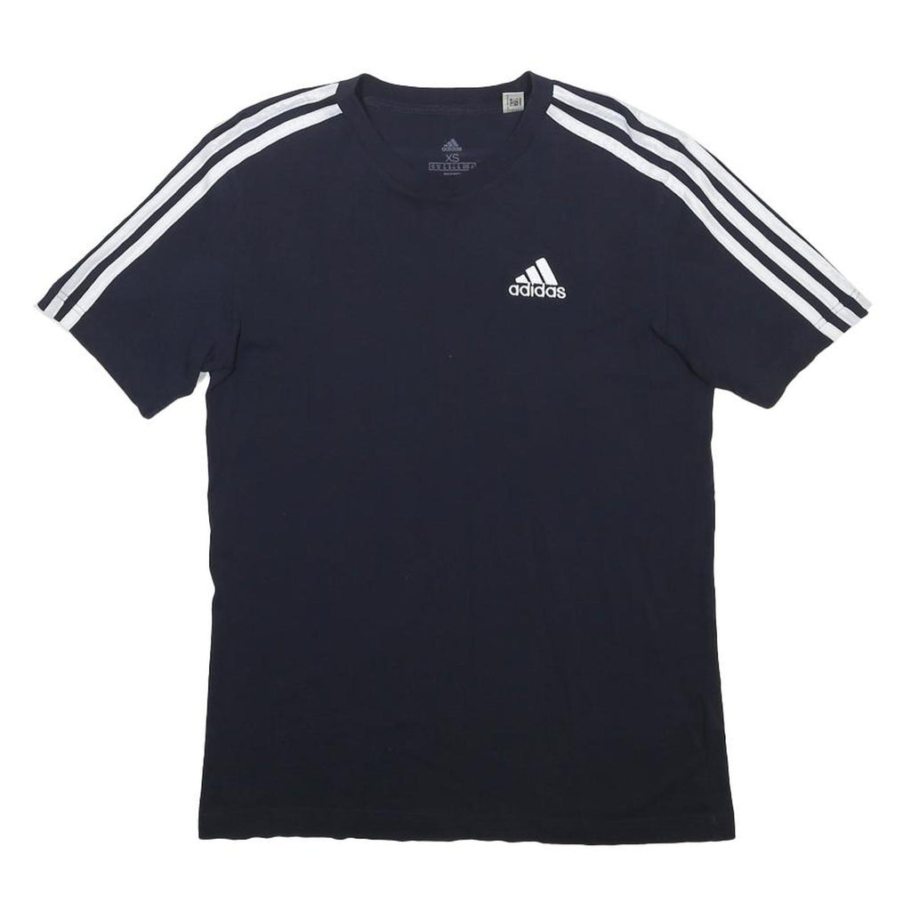 ADIDAS Mens Blue Graphic T-Shirt XS Short Sleeve Crew Neck Logo Athletic