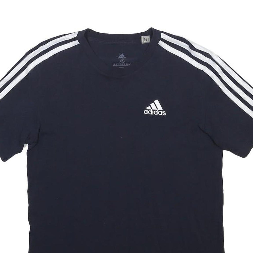 ADIDAS Mens Blue Graphic T-Shirt XS Short Sleeve Crew Neck Logo Athletic