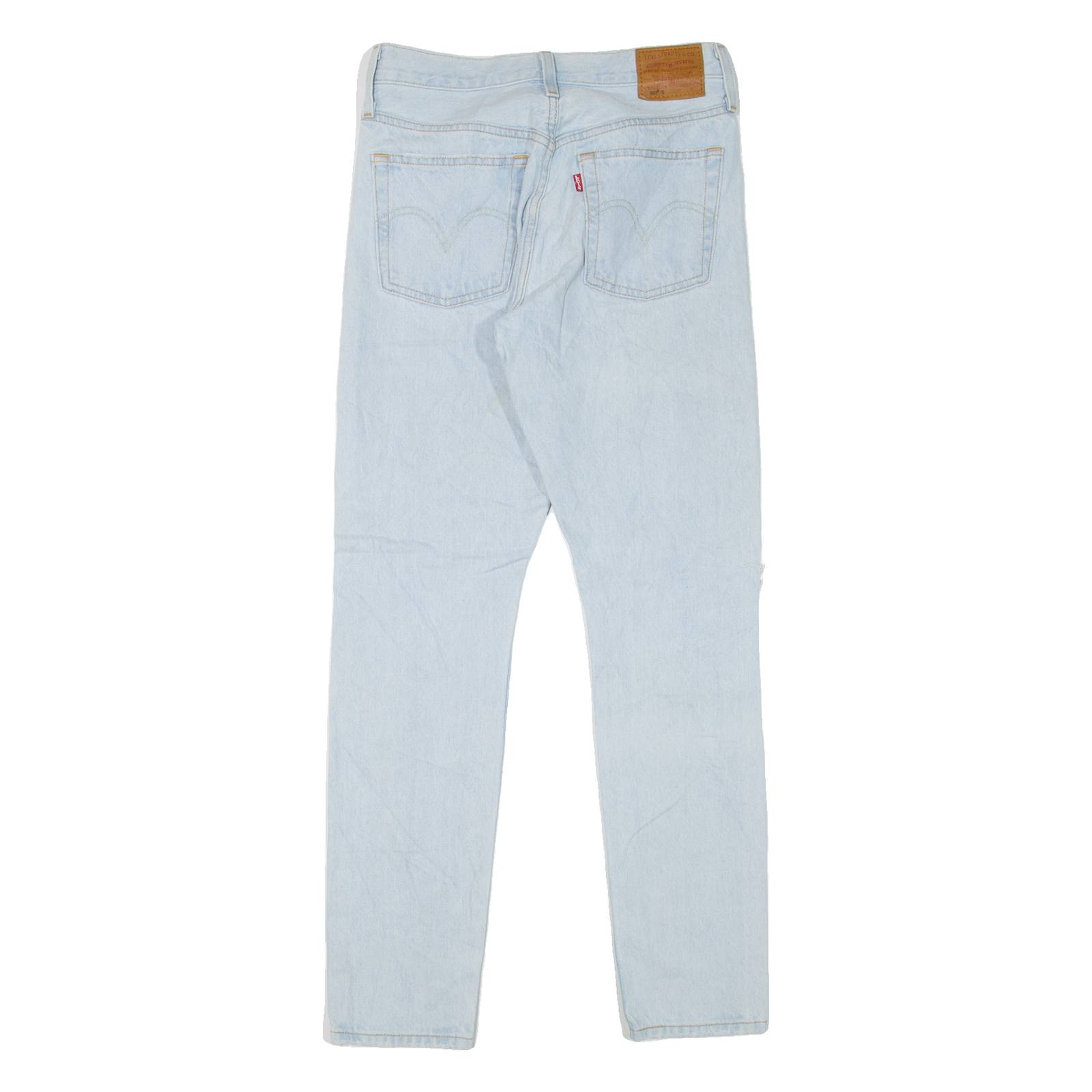 LEVI'S 501S Jeans BIG E Distressed Womens Blue Skinny Straight W26 L30