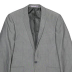 BURTON Mens Grey Button Jacket M Polyester Blend Classic Plain Tailored Blazer