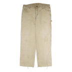 DICKIES Mens Cotton Blend Beige Regular Straight Trousers W38 L32 Workwear