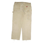 DICKIES Mens Cotton Blend Beige Regular Straight Trousers W38 L32 Workwear