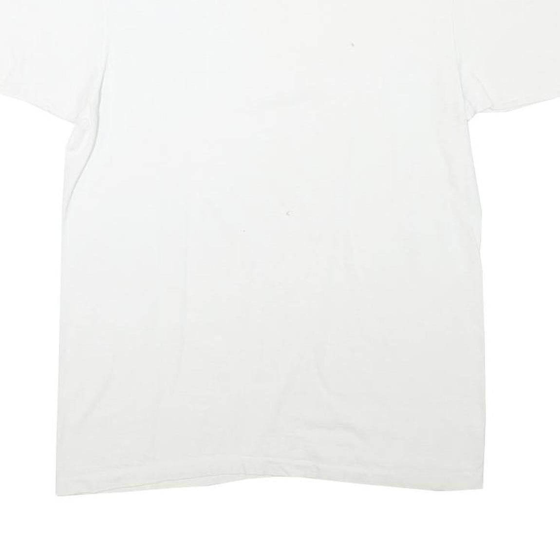 HANES Mens White Crew Neck Short Sleeve Classic Cotton Blend M T-Shirt Plain