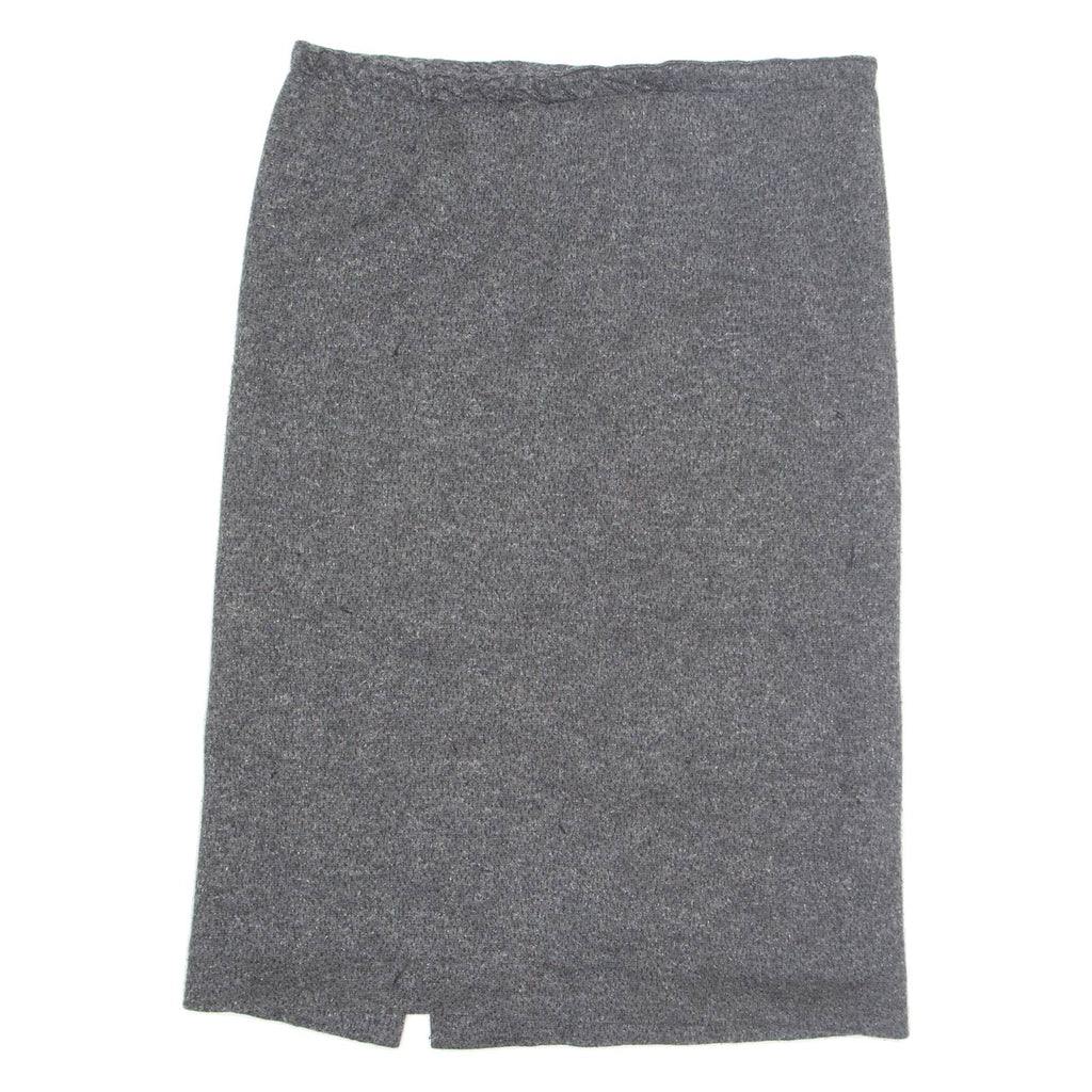 Womens Straight Skirt Grey Knee Length Wool M