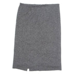 Womens Straight Skirt Grey Knee Length Wool M