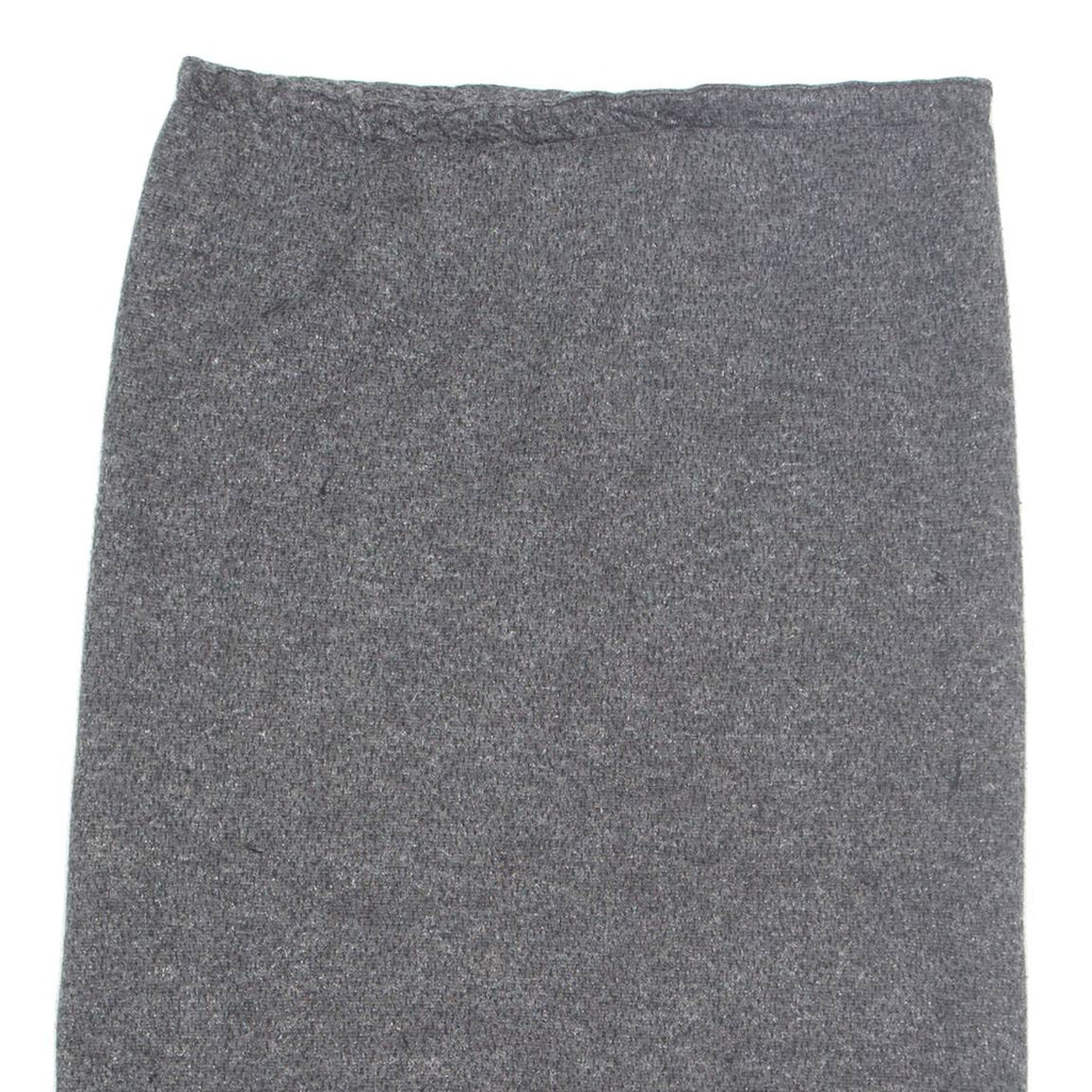 Womens Straight Skirt Grey Knee Length Wool M