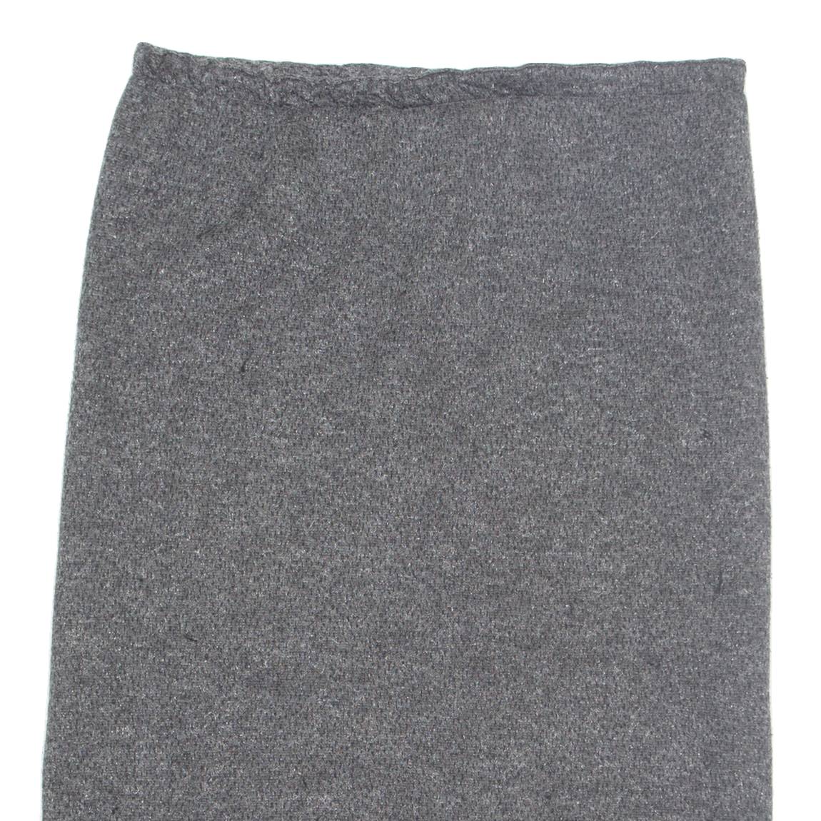 Womens Straight Skirt Grey Knee Length Wool M