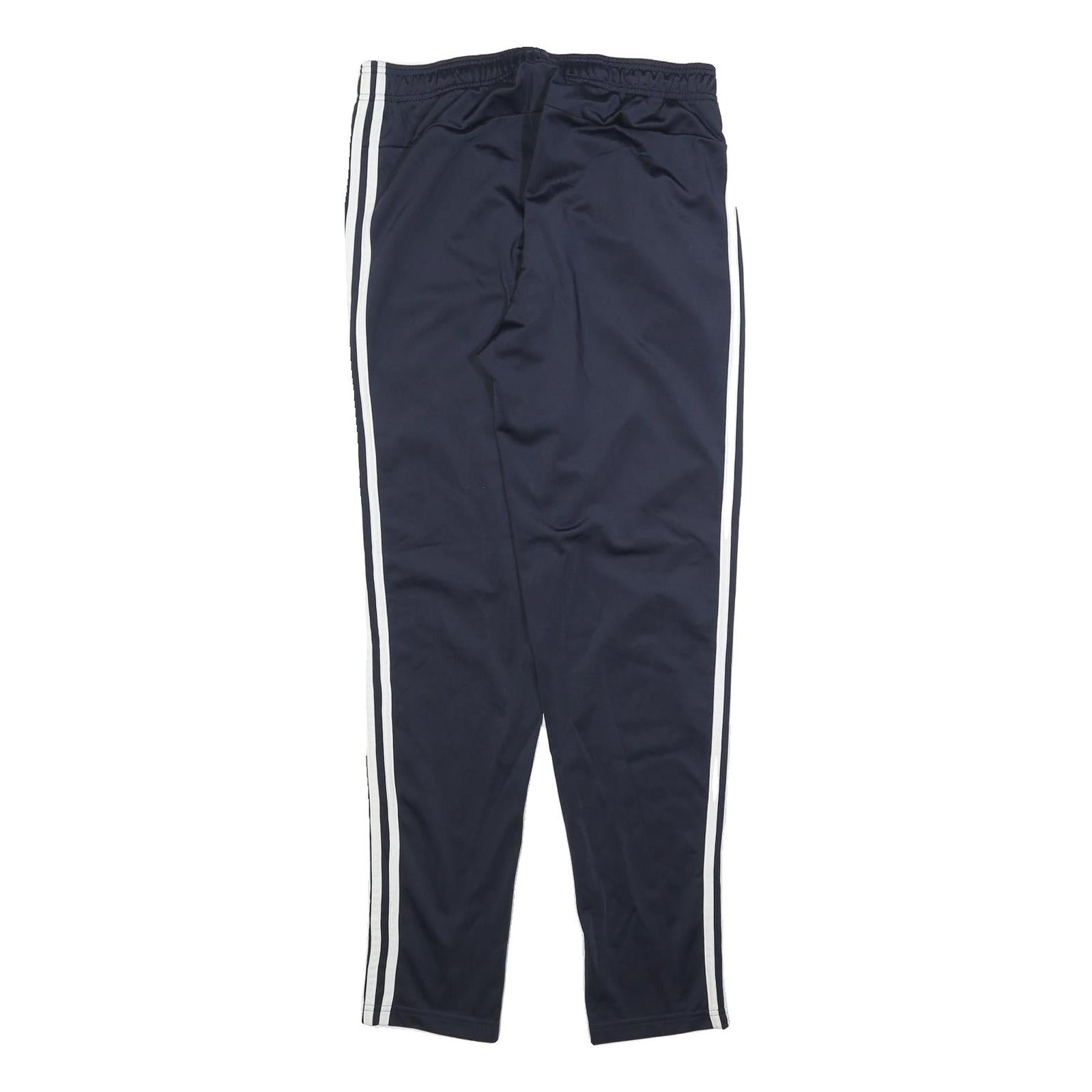 ADIDAS Mens Joggers Navy Blue & White Slim Tapered M W30 L30 Three Stripe