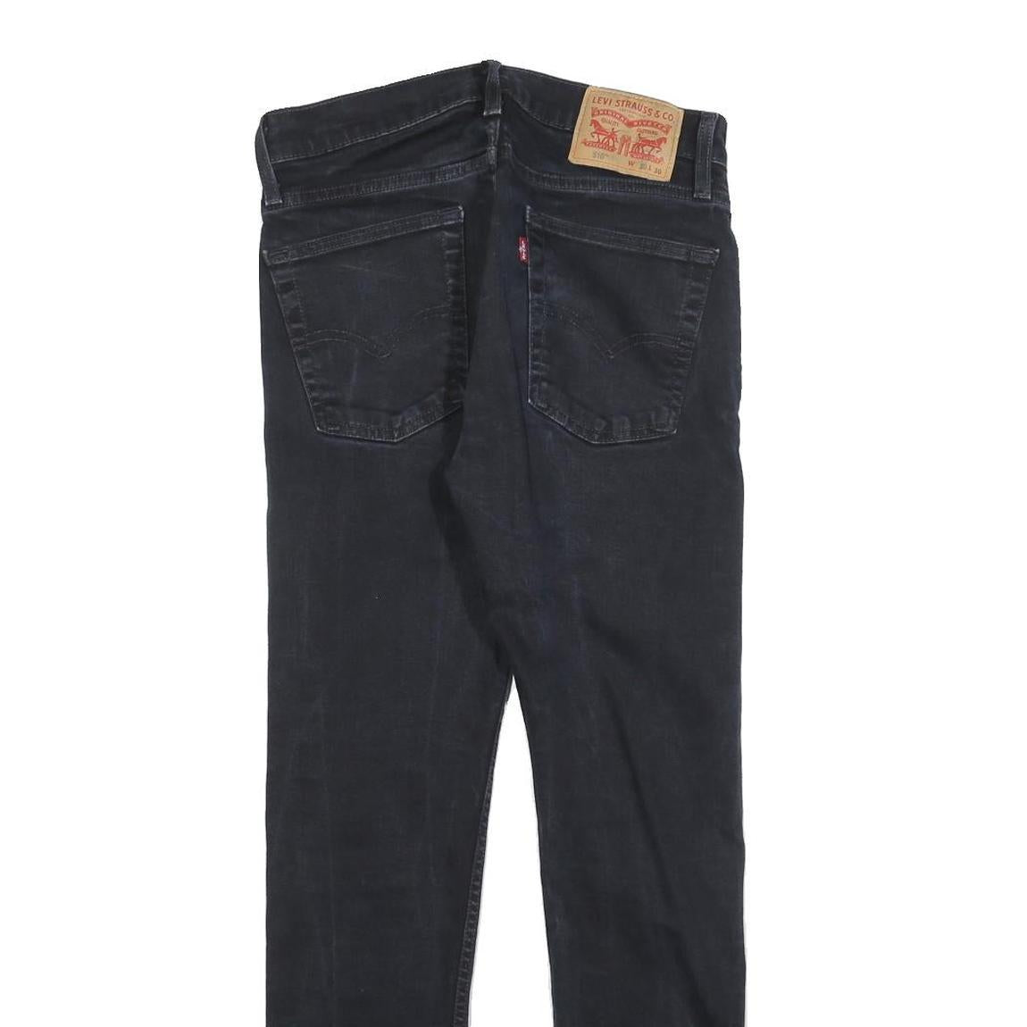 LEVI'S 510 Mens Jeans Black Slim Skinny Denim Medium W30 L30 Stretch Cotton