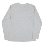 ADIDAS Mens Grey Long Sleeve Crew Neck Logo Graphic T-Shirt L Cotton Blend