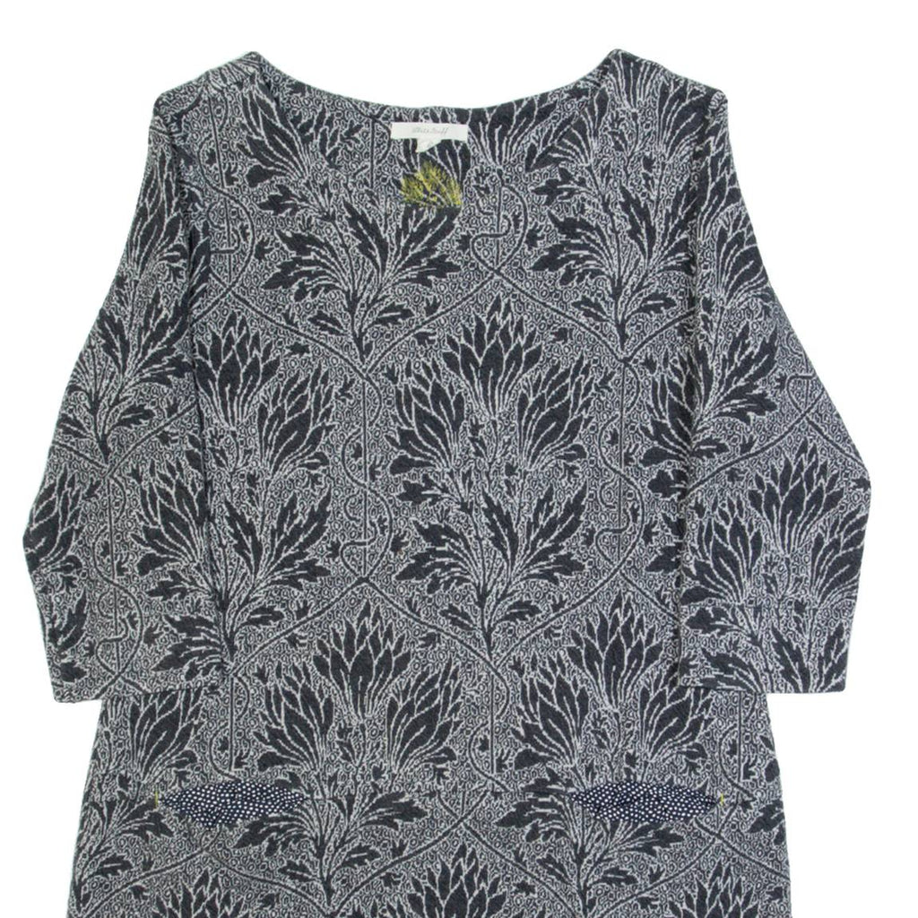 WHITE STUFF Womens Day Dress Grey Floral Knee Length UK 10