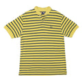 CHAPS Mens Yellow & Navy Striped Short Sleeve Polo Shirt M Classic Cotton Blend