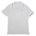 DIADORA Mens Grey & Red Short Sleeve Polo Shirt M Cotton Blend Casual