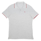 DIADORA Mens Grey & Red Short Sleeve Polo Shirt M Cotton Blend Casual