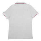 DIADORA Mens Grey & Red Short Sleeve Polo Shirt M Cotton Blend Casual