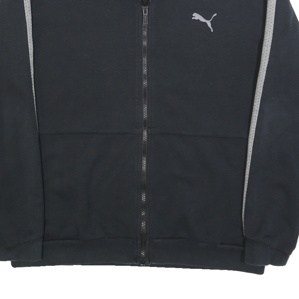 PUMA Mens Black & Grey Zip Jacket L Cotton Blend Sportswear Casual Track Top