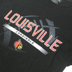 RUSSELL Mens Black Louisville Cardinals Graphic T-Shirt M Short Sleeve Crew Neck