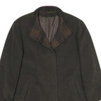 DEL MOD INTERNATIONAL Womens Brown Wool Blend Jacket UK 12 Button Plain Classic