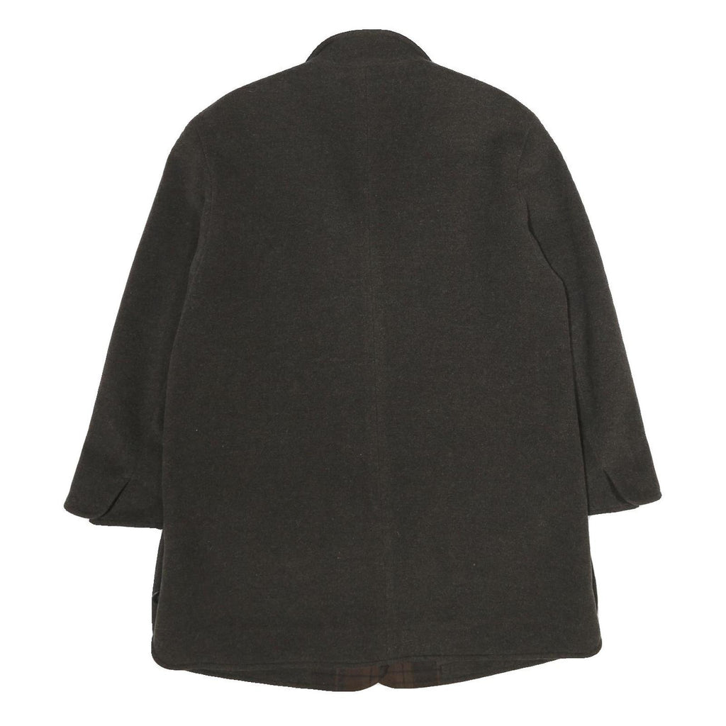 DEL MOD INTERNATIONAL Womens Brown Wool Blend Jacket UK 12 Button Plain Classic