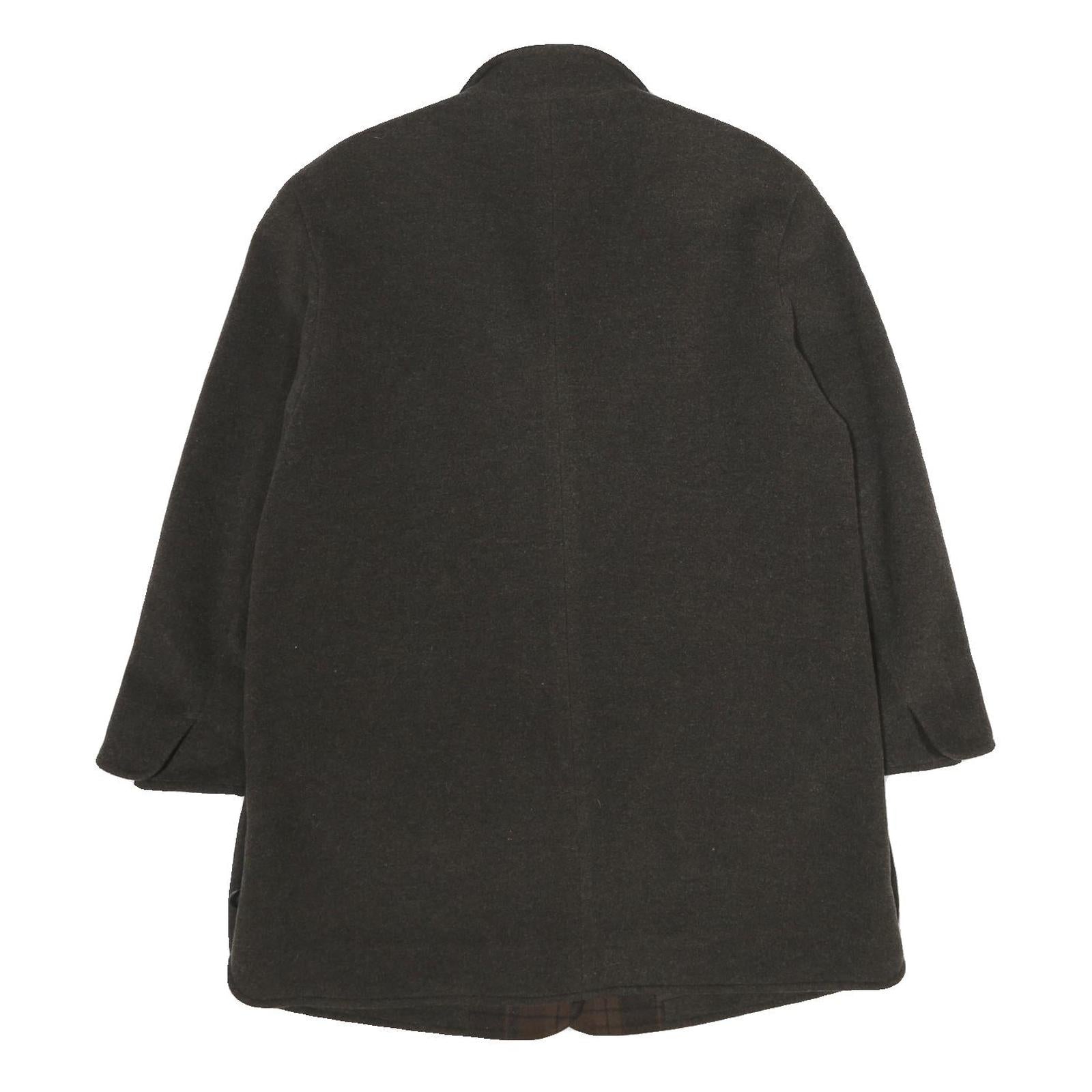 DEL MOD INTERNATIONAL Womens Brown Wool Blend Jacket UK 12 Button Plain Classic