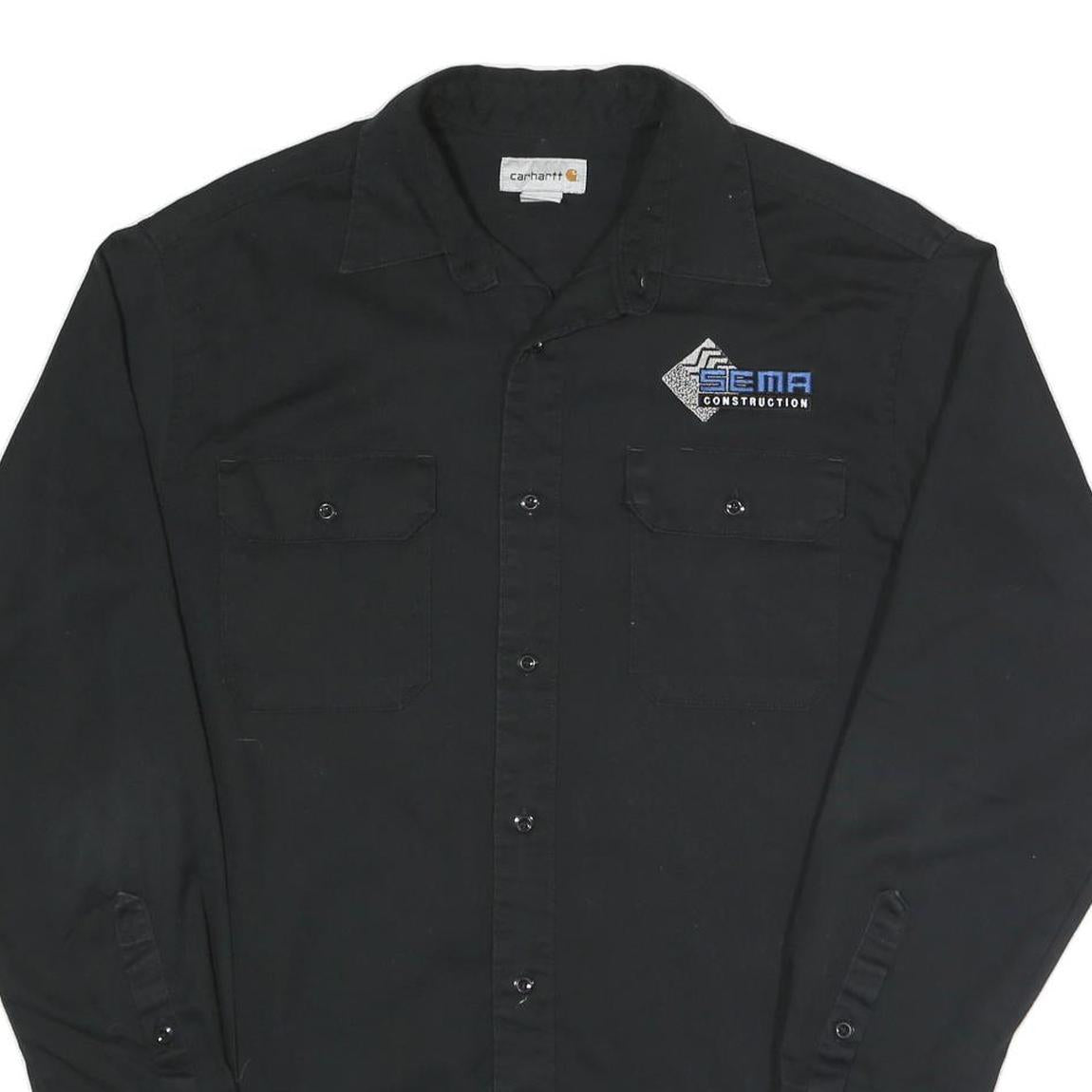 CARHARTT Mens Black Workwear L Logo Embroidered Polyester Blend Shirt