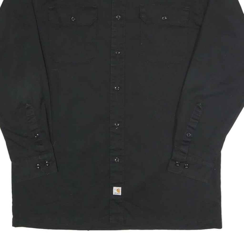 CARHARTT Mens Black Workwear L Logo Embroidered Polyester Blend Shirt
