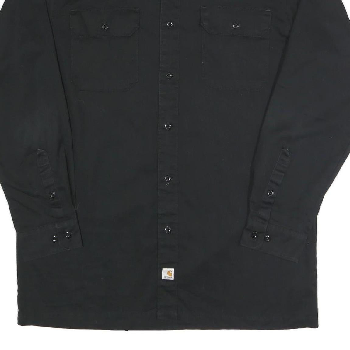 CARHARTT Mens Black Workwear L Logo Embroidered Polyester Blend Shirt